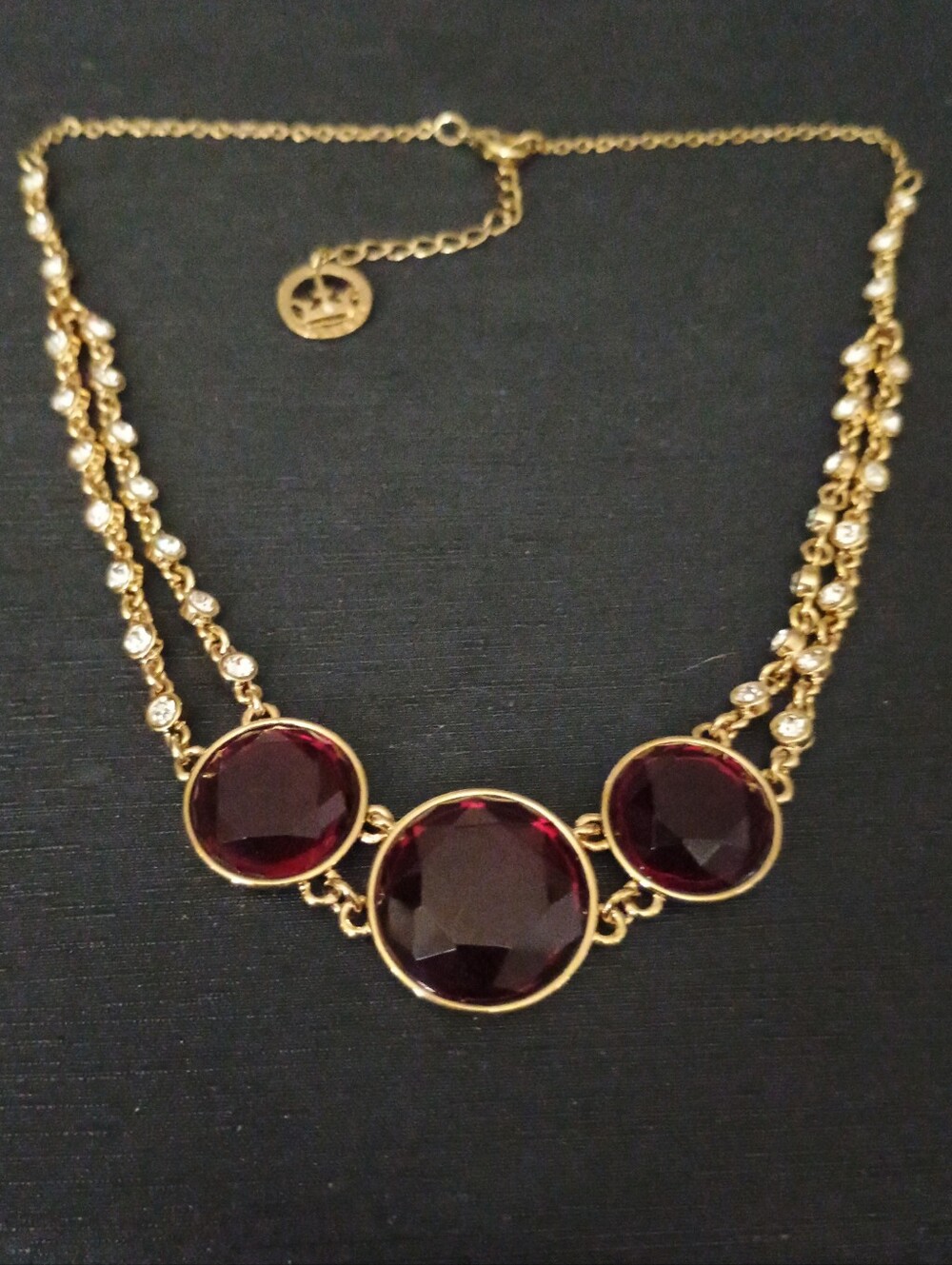 Trifari Red And Clear Rhinestone Choker